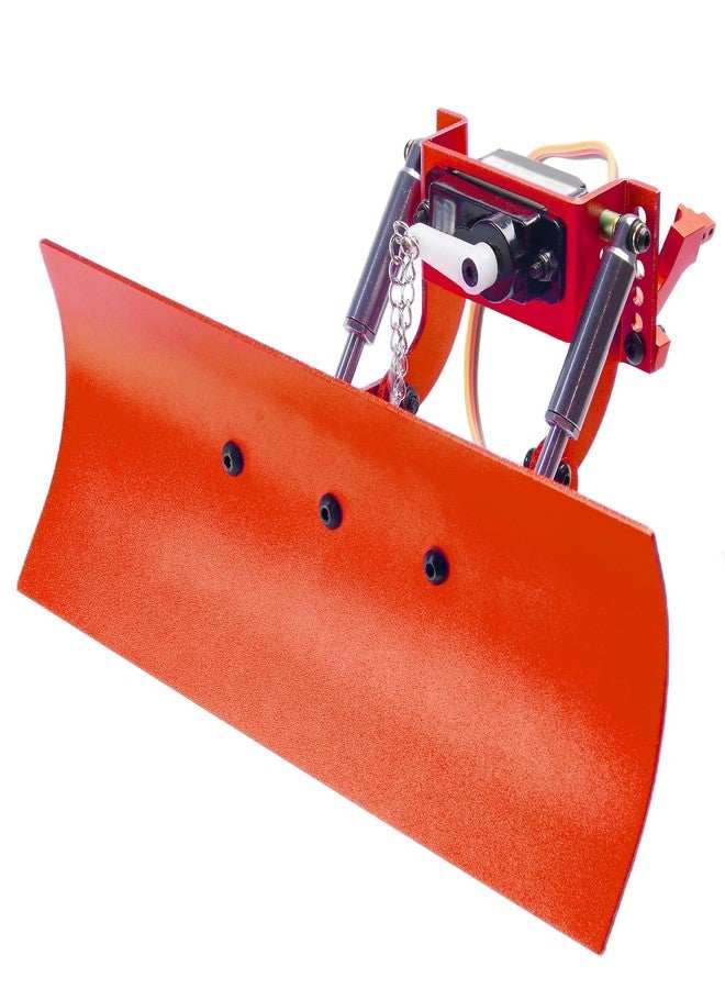 TOOMOD 1/24 RC Aluminum Adjustable Snow Shovel/Snow Plow kit with 12G 180° Servo Motor Compatible with 1/24 Axial SCX24 Crawler Car Upgrade (Red) - Image 1